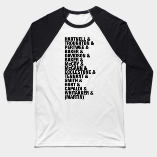 Doctor Who Actors Baseball T-Shirt